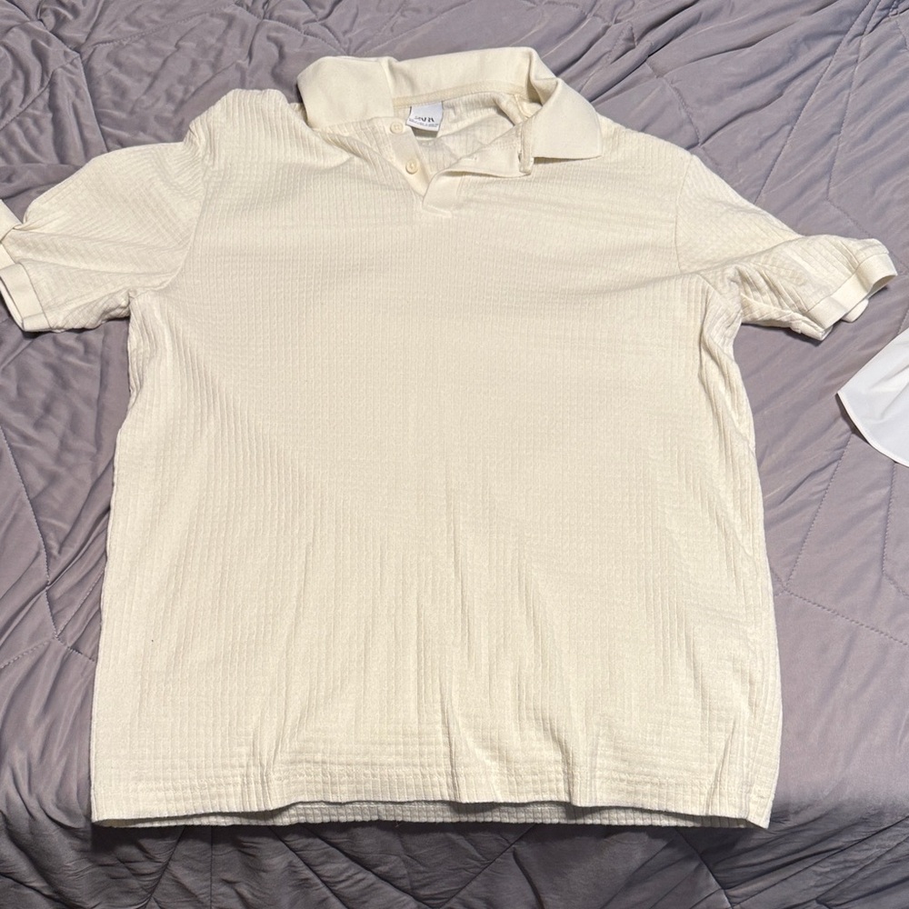 Zara Off-White Textured Shirt